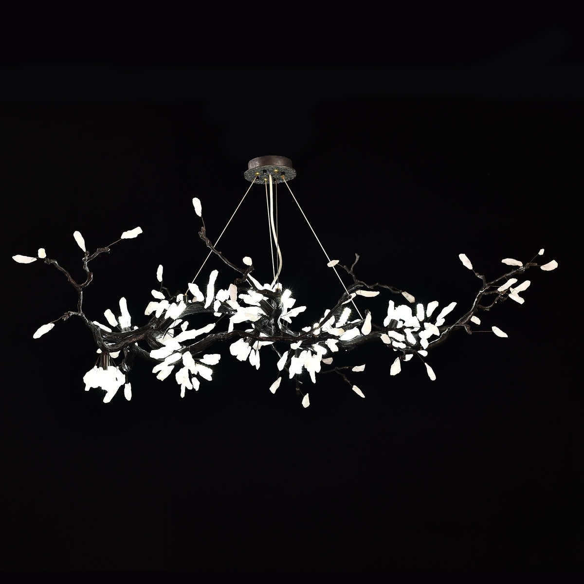 Selenite Crystal Blossom Branching Tree Chandelier