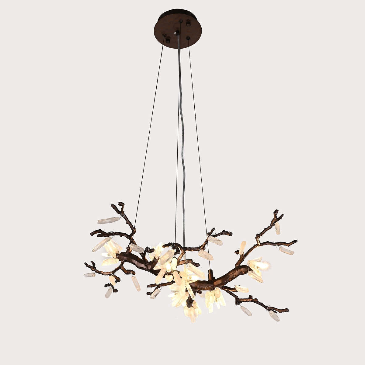 Selenite Crystal Blossom Branching Tree Chandelier