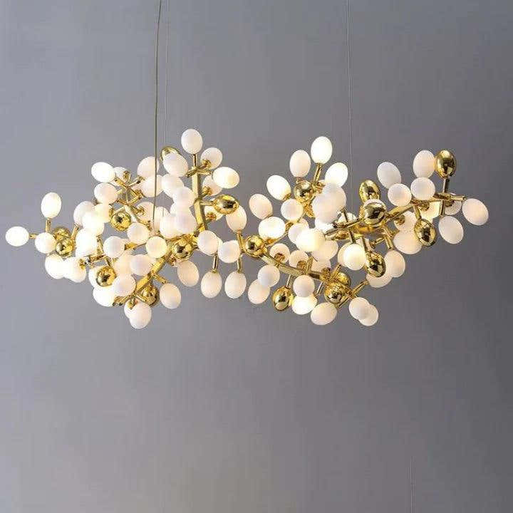 Luxury Escamoles Modern Linear Grape Chandelier