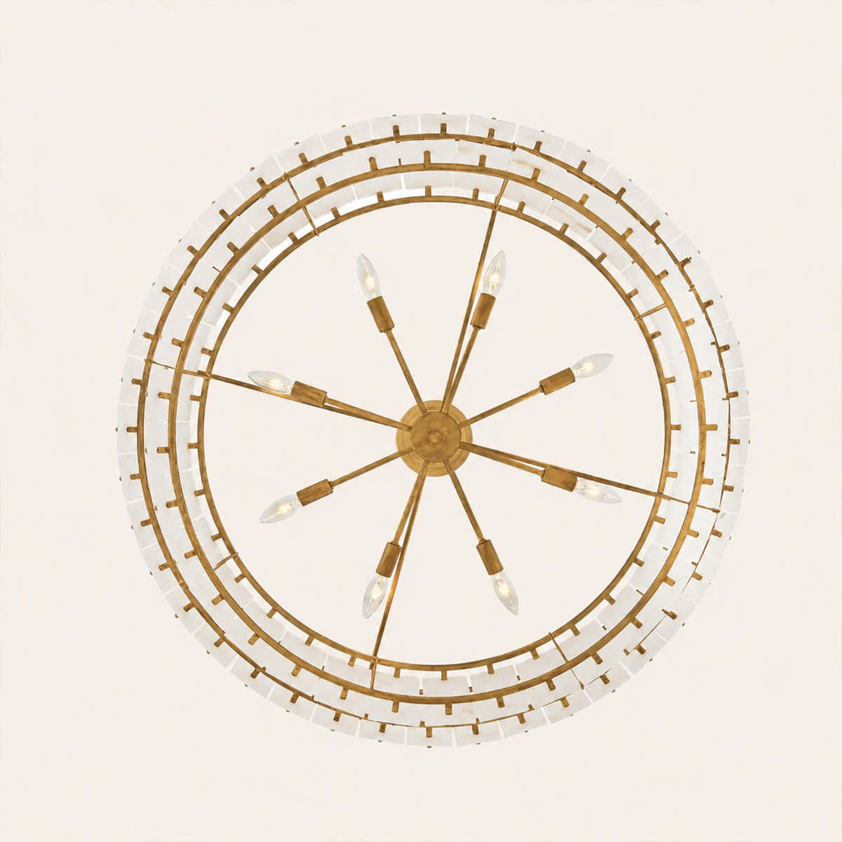 Simona Alabaster Drum 2-Tier Chandelier