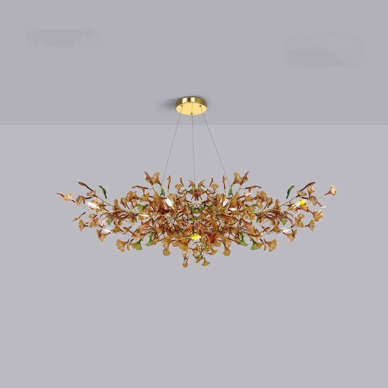 Green/Brown Ginkgo Chandelier Style B