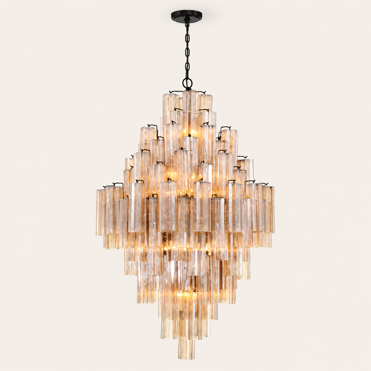 Petalia Murano Glass Diamond Chandelier 50"H
