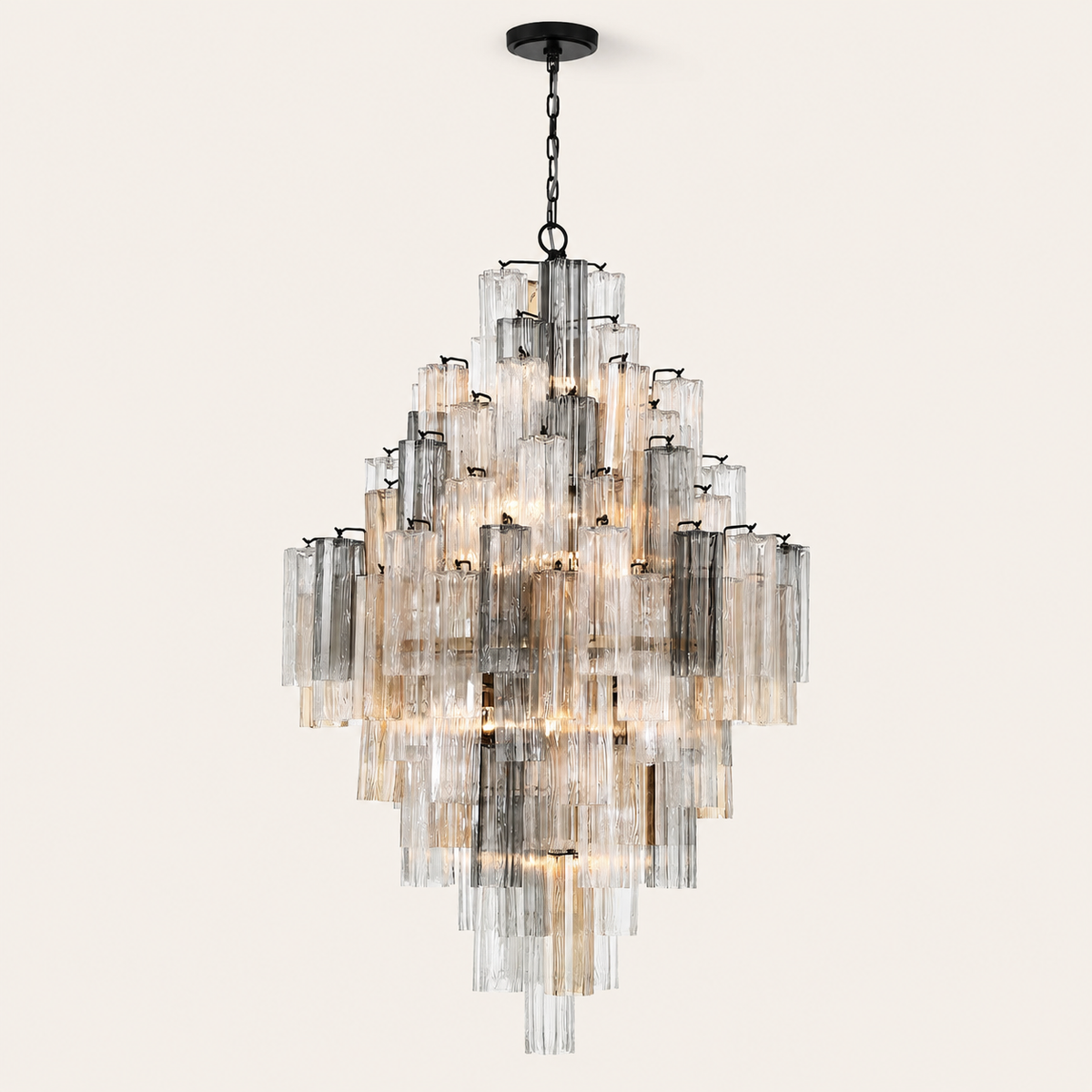 Petalia Murano Glass Diamond Chandelier 50"H