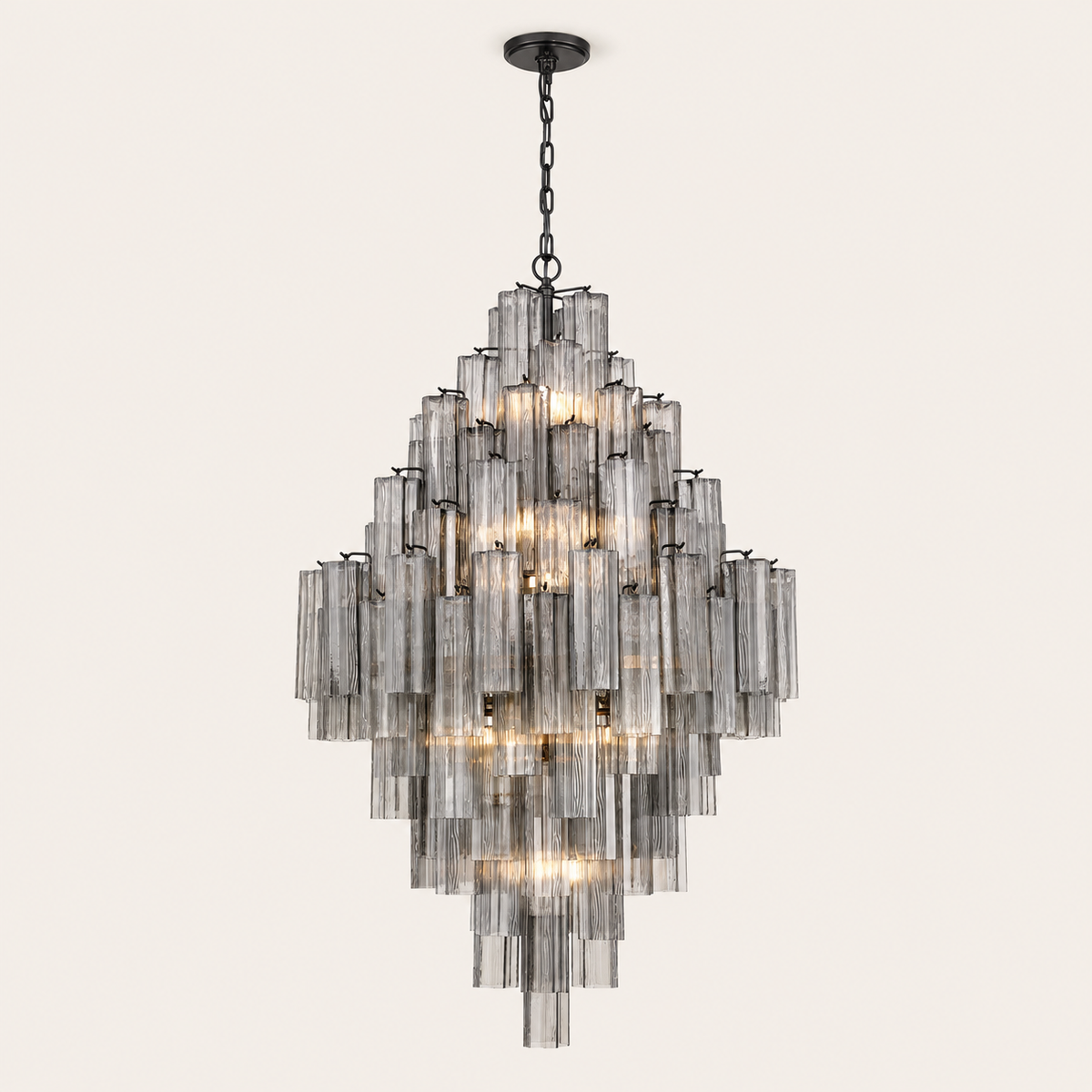 Petalia Murano Glass Diamond Chandelier 50"H