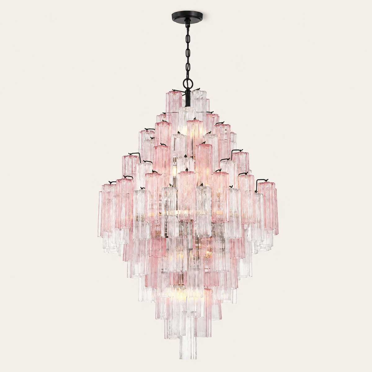 Petalia Murano Glass Diamond Chandelier 50"H