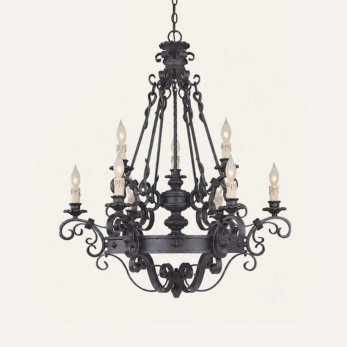 Vintage Iron Simple Candle Art Chandelier