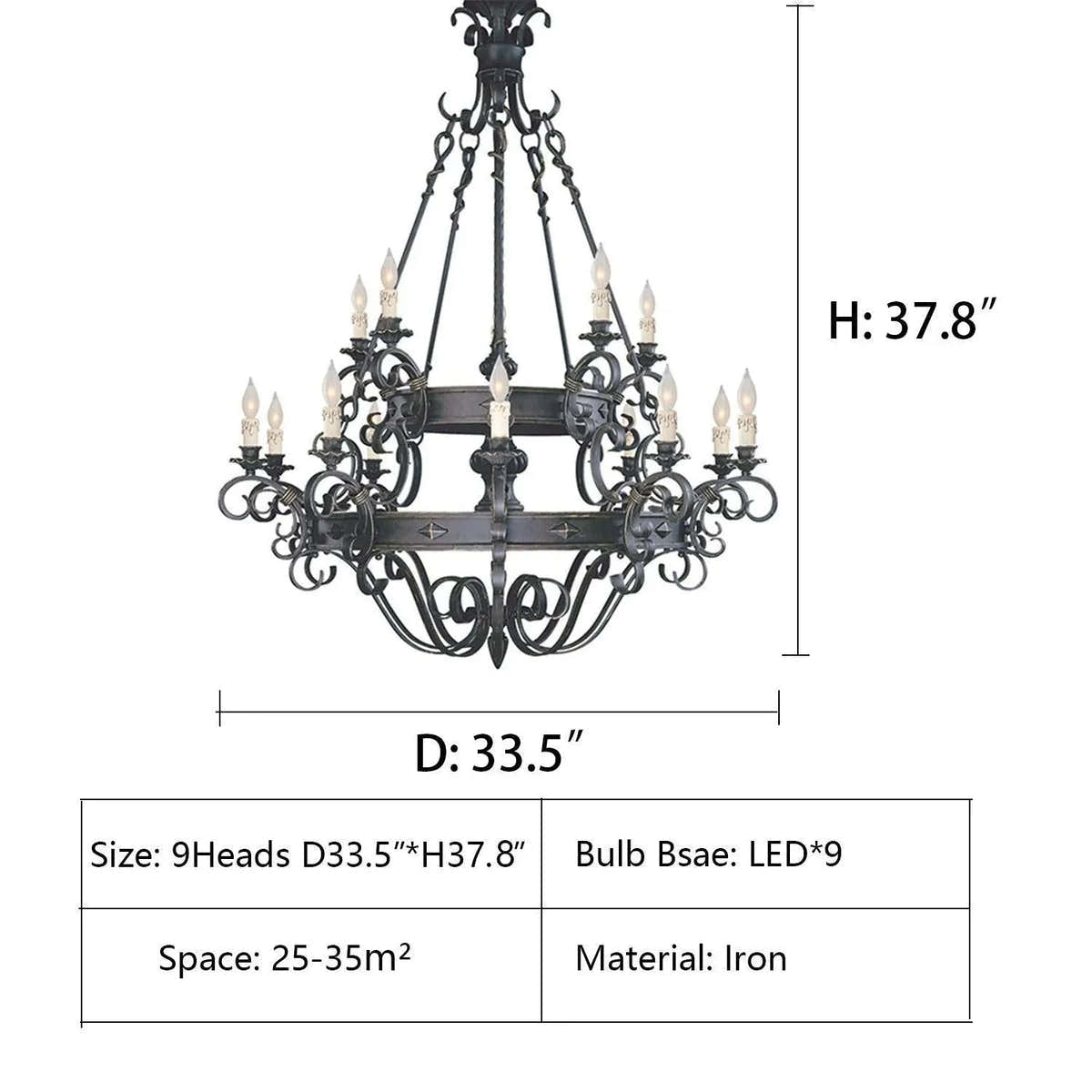 Vintage Iron Simple Candle Art Chandelier