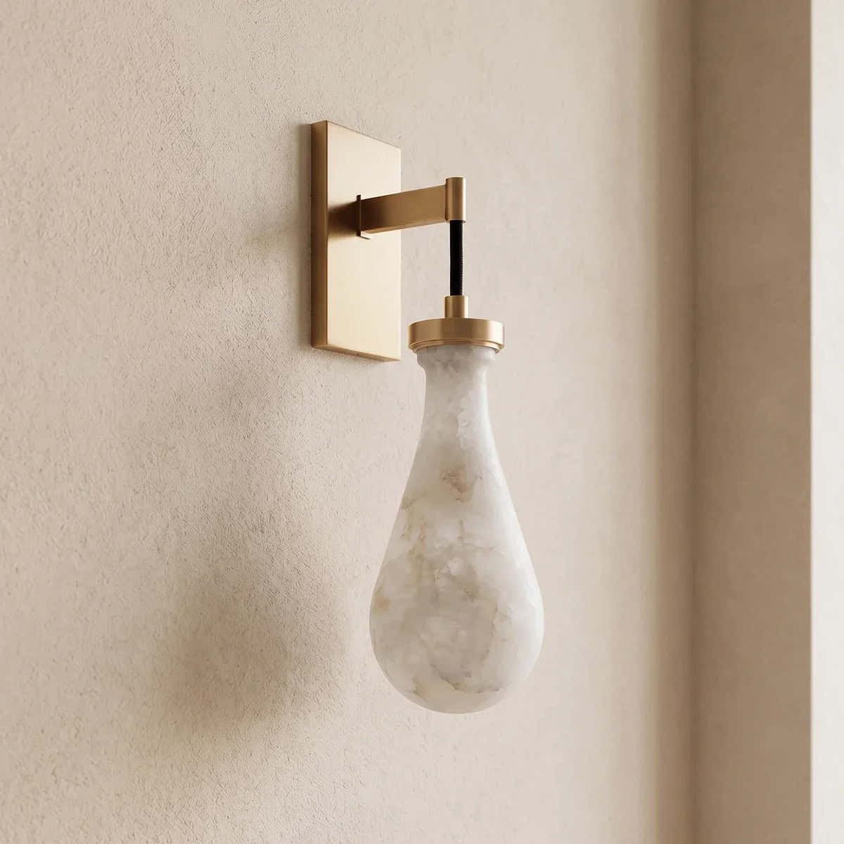 Elowen Alabaster Teardrop Wall Sconce