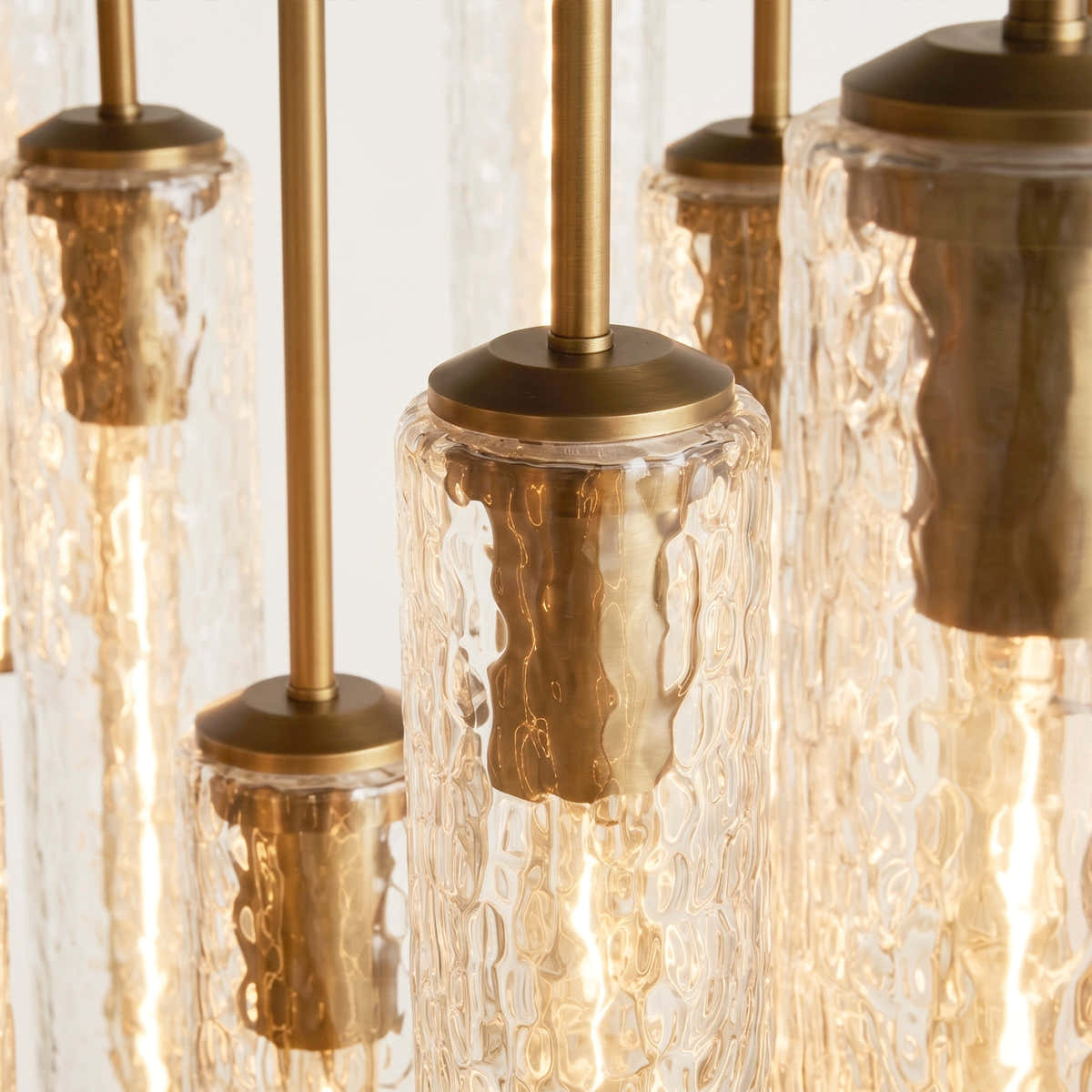 Colleena Hammered Glass Round Chandelier