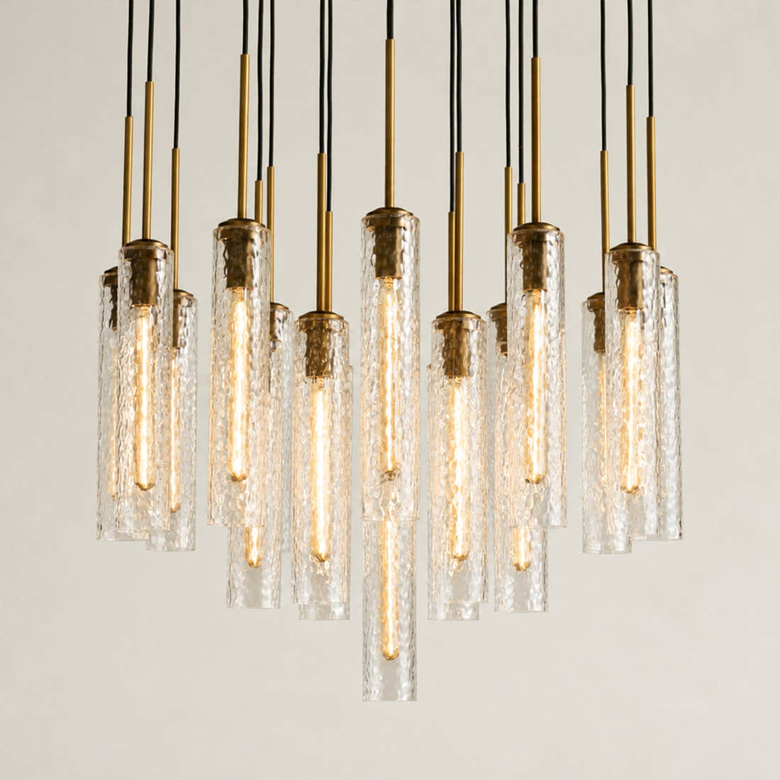 Colleena Hammered Glass Round Chandelier
