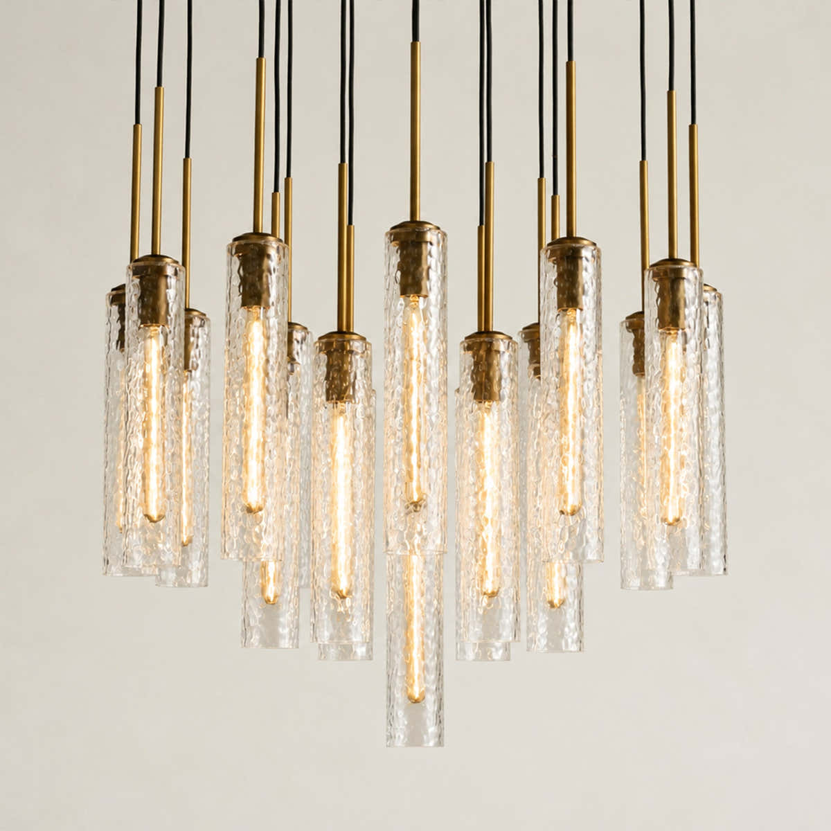 Colleena Hammered Glass Round Chandelier