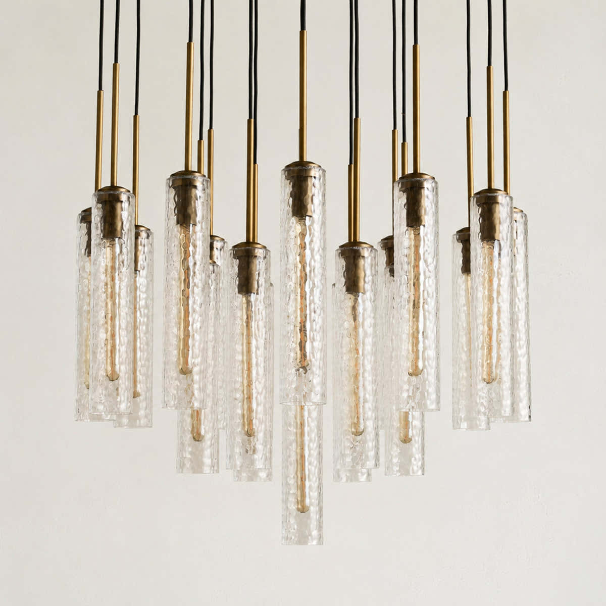 Colleena Hammered Glass Round Chandelier