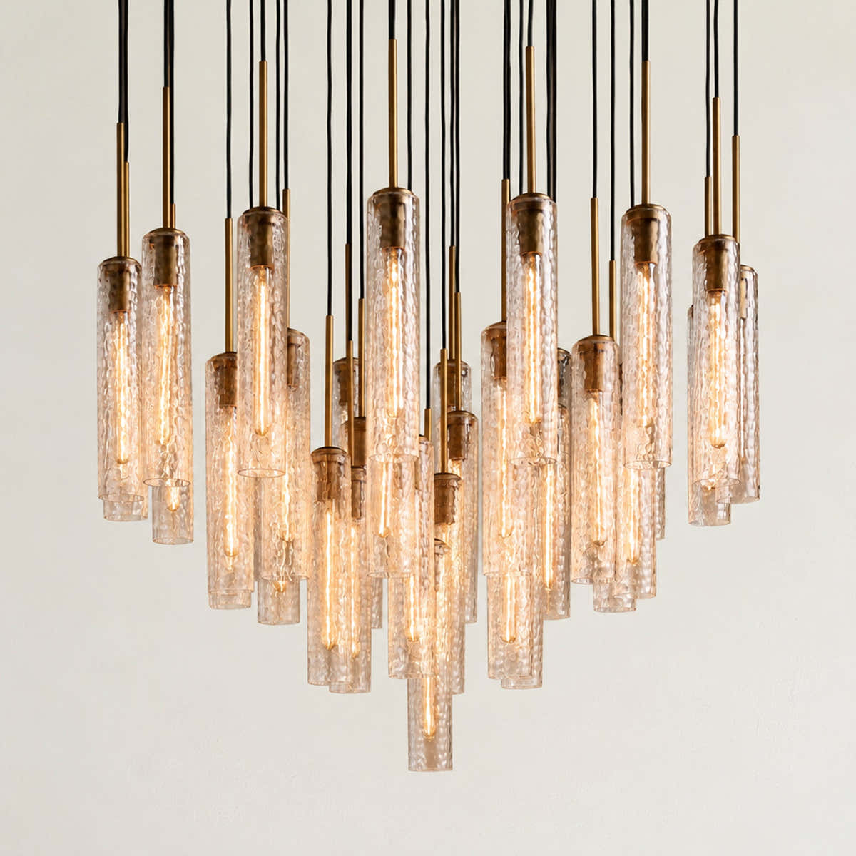 Colleena Hammered Glass Round Chandelier