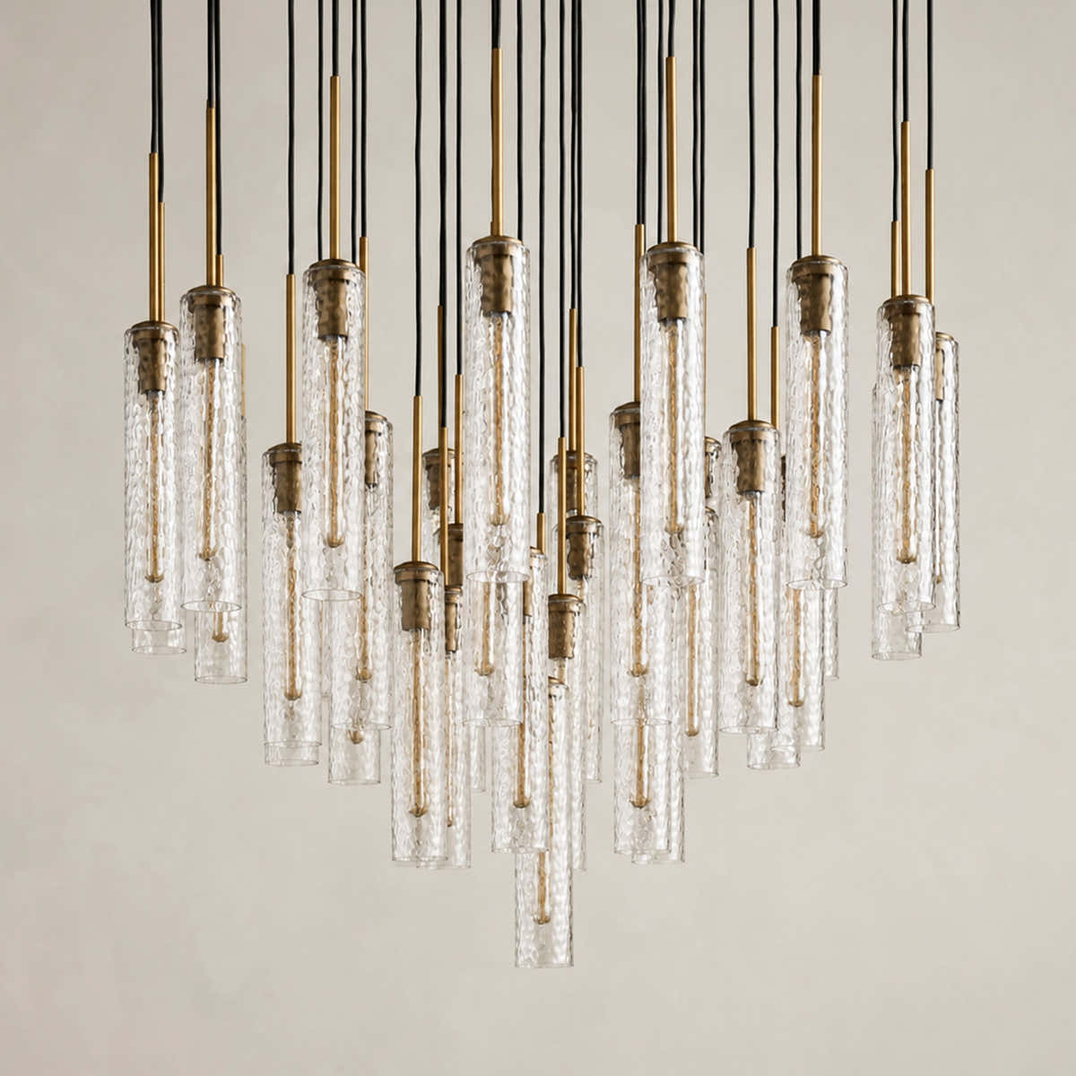 Colleena Hammered Glass Round Chandelier
