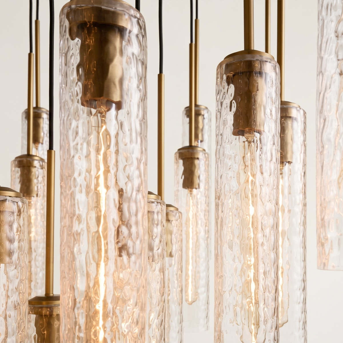 Colleena Hammered Glass Round Chandelier