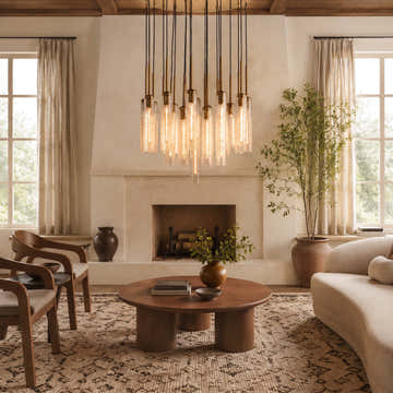 Colleena Hammered Glass Round Chandelier
