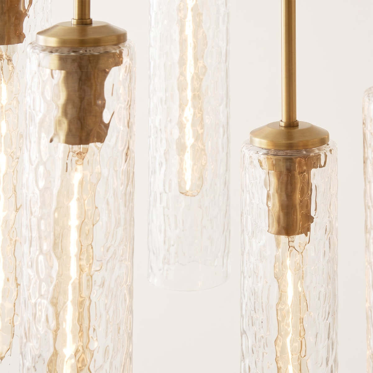 Colleena Linear Hammered Glass Chandelier