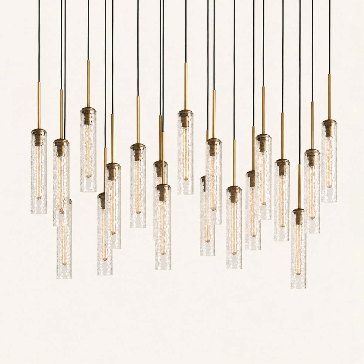 Colleena Linear Hammered Glass Chandelier