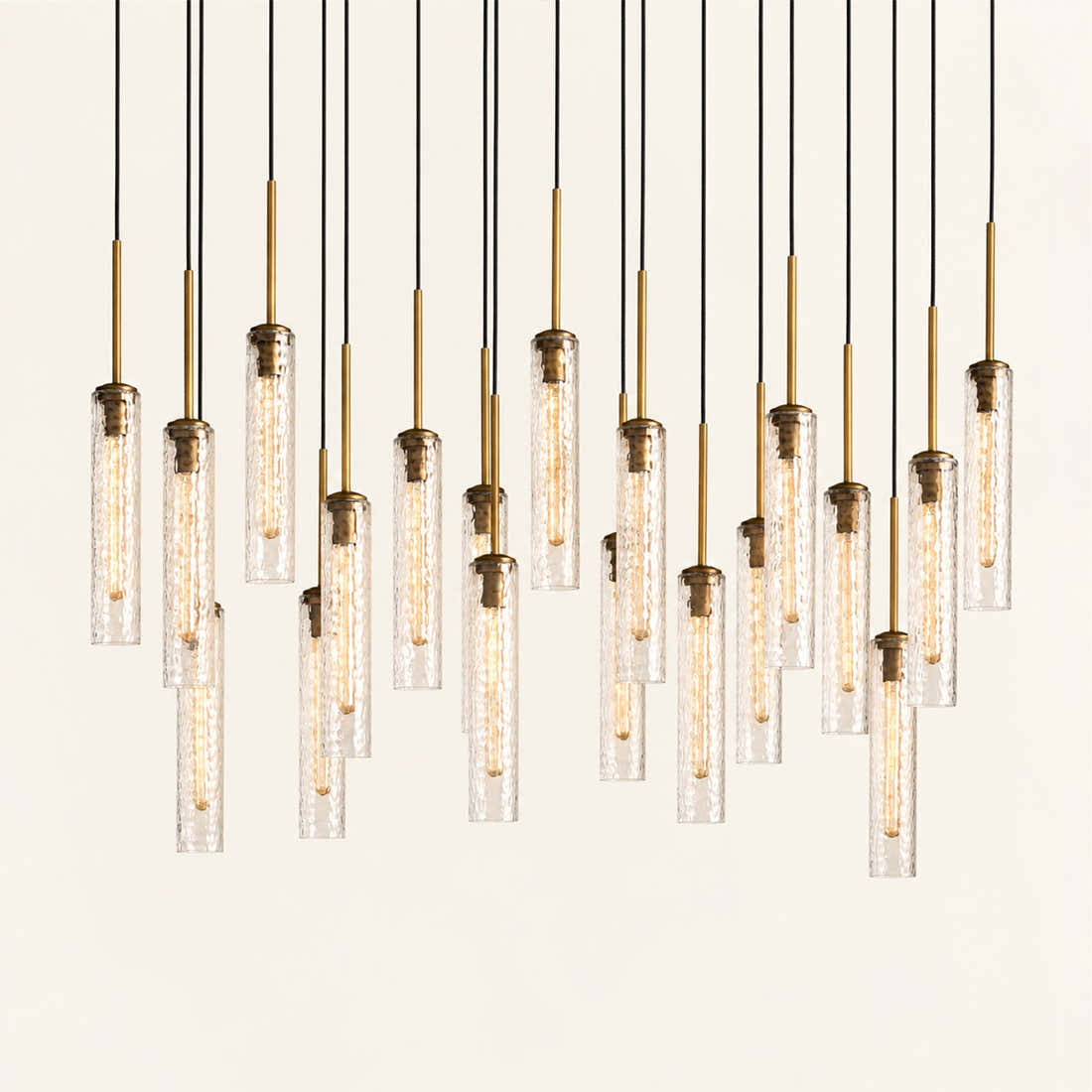 Colleena Linear Hammered Glass Chandelier