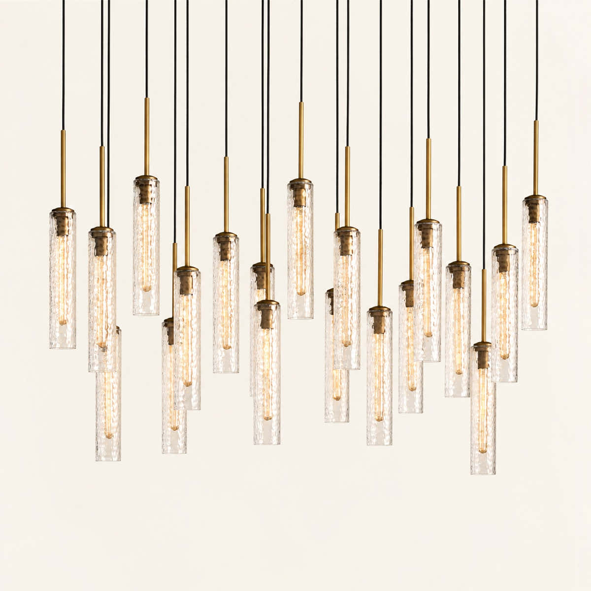 Colleena Linear Hammered Glass Chandelier