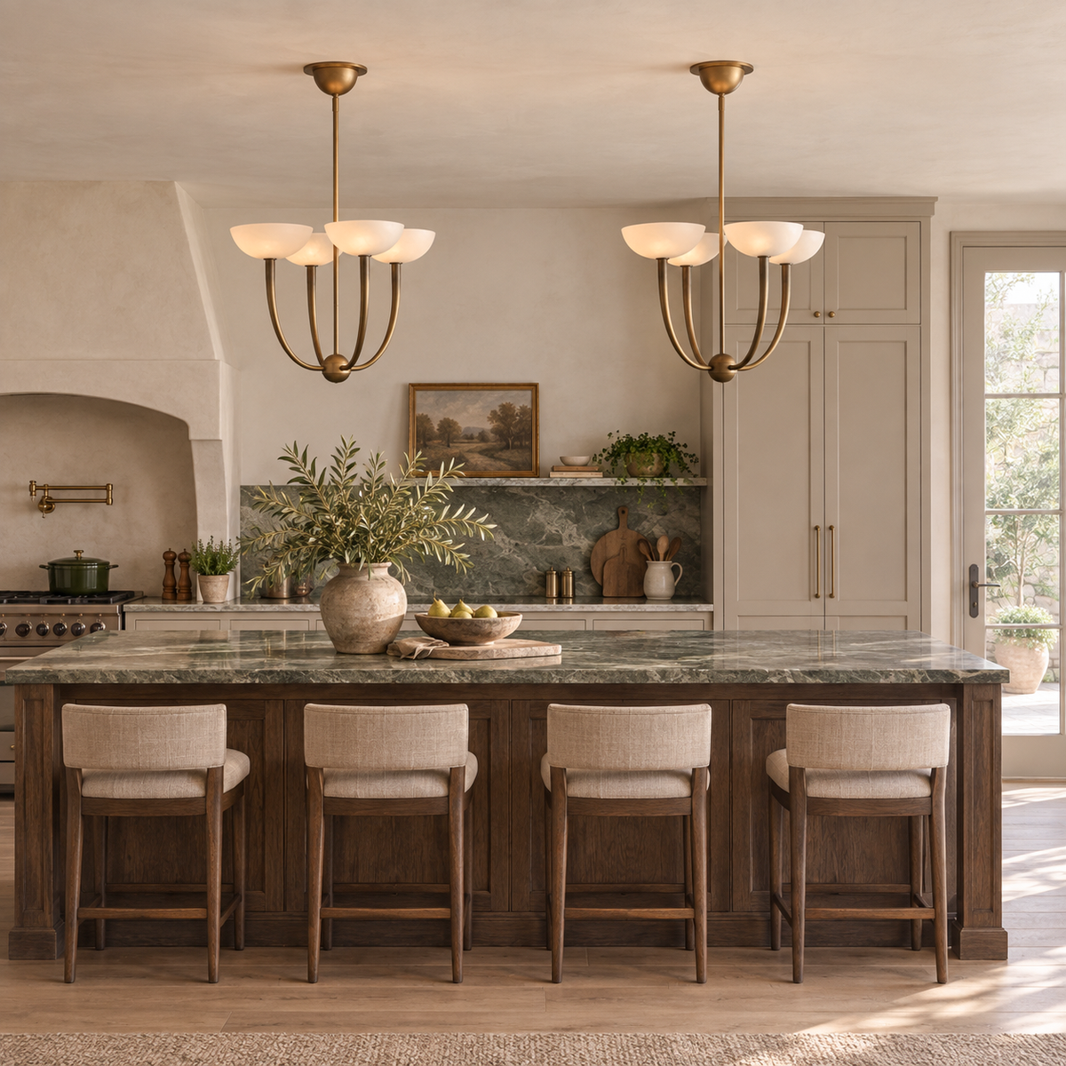 Saguaro Alabaster Chandelier 22" 42"
