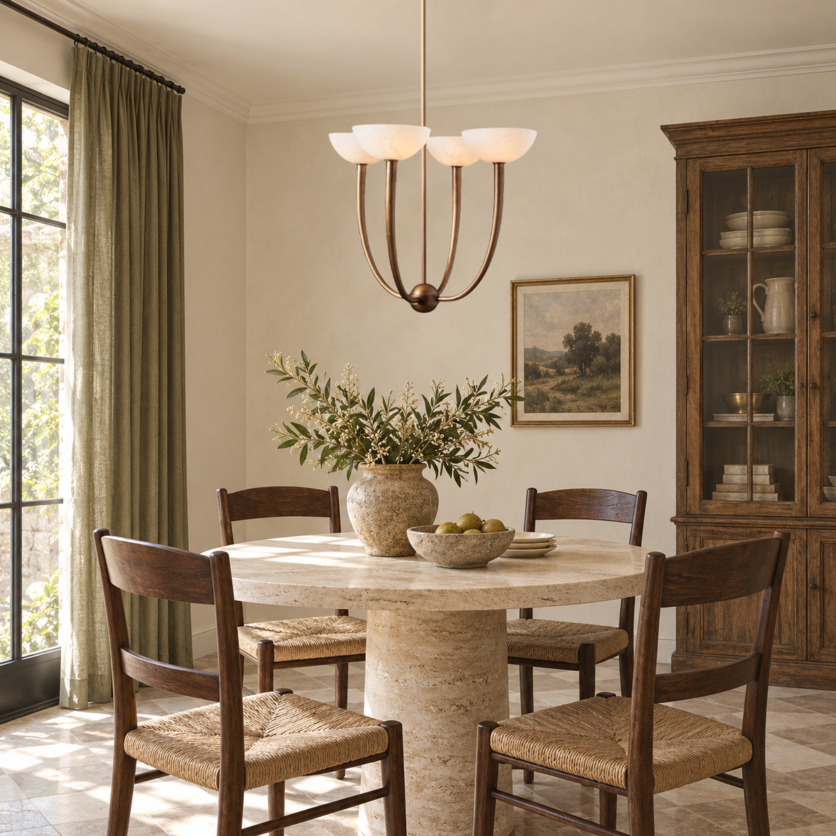 Saguaro Alabaster Chandelier 22" 42"