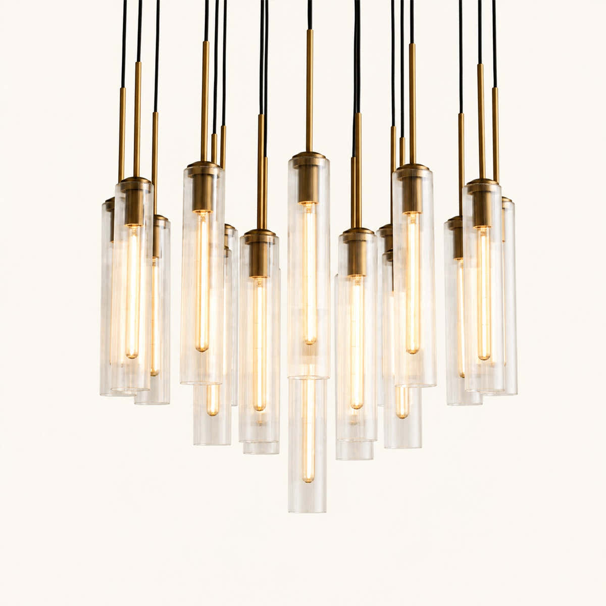 Colleena Fluted Glass Round Chandelier