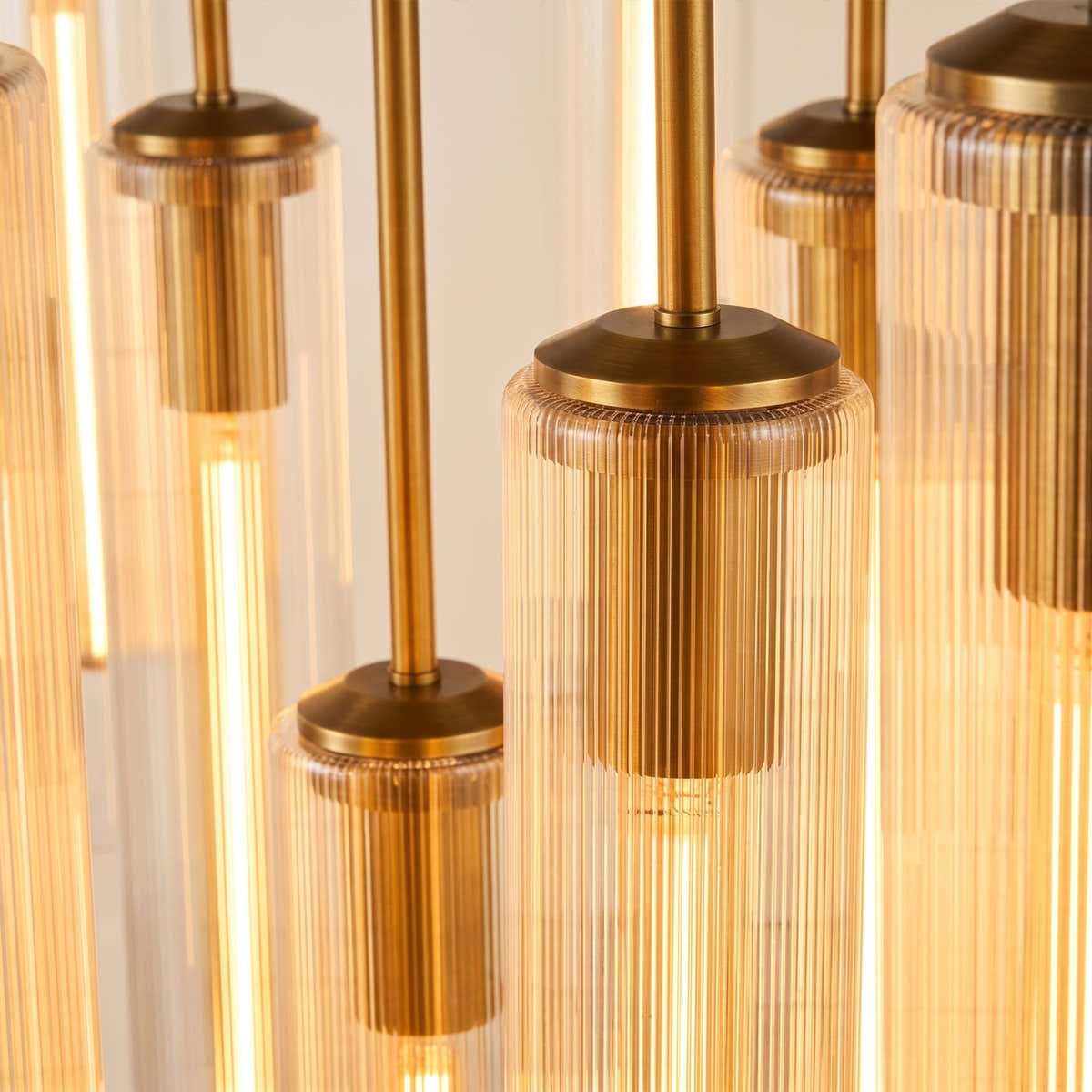 Colleena Fluted Glass Round Chandelier