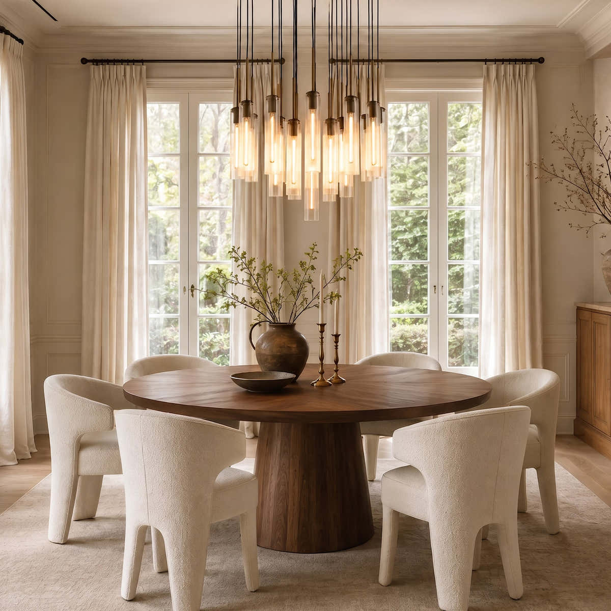 Colleena Fluted Glass Round Chandelier