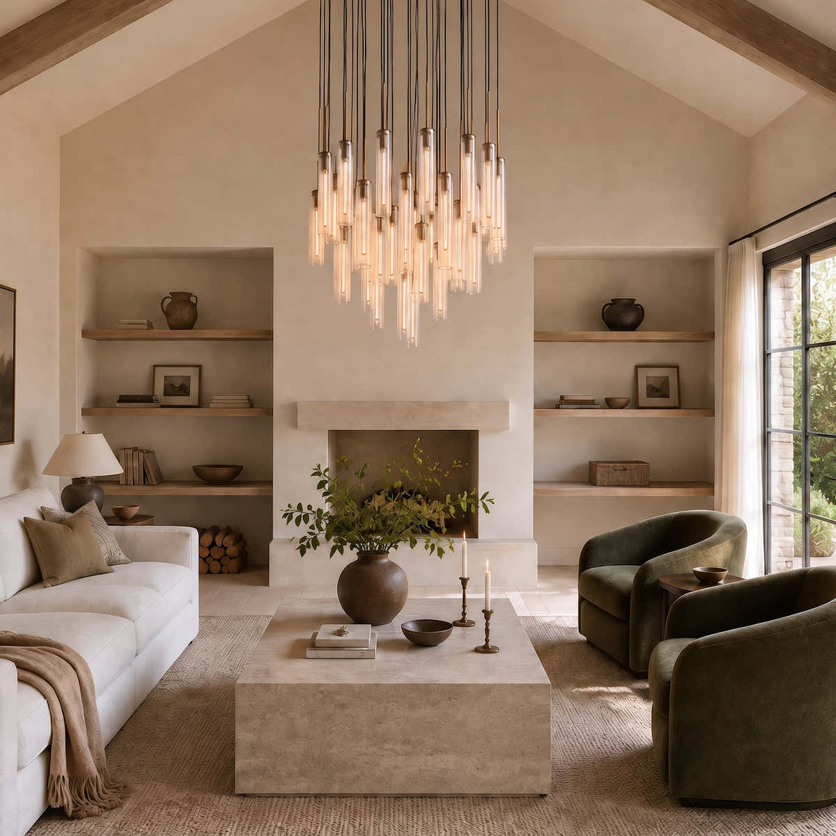 Colleena Fluted Glass Round Chandelier