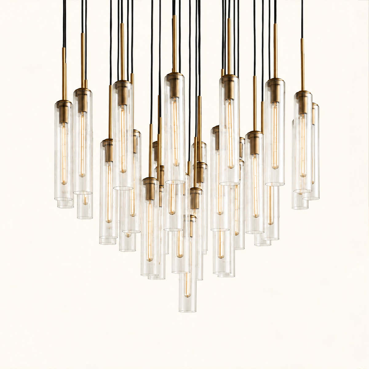 Colleena Fluted Glass Round Chandelier