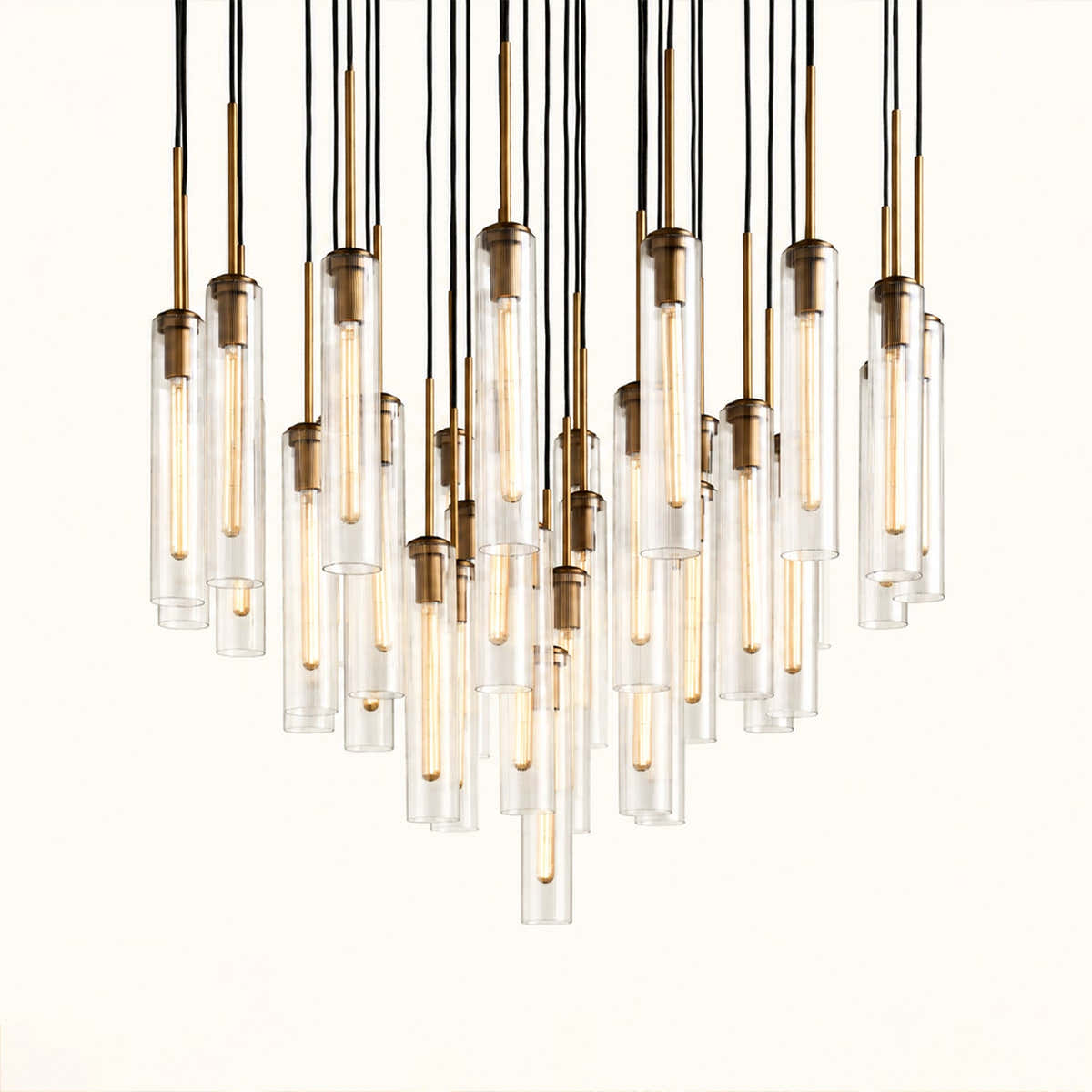 Colleena Fluted Glass Round Chandelier