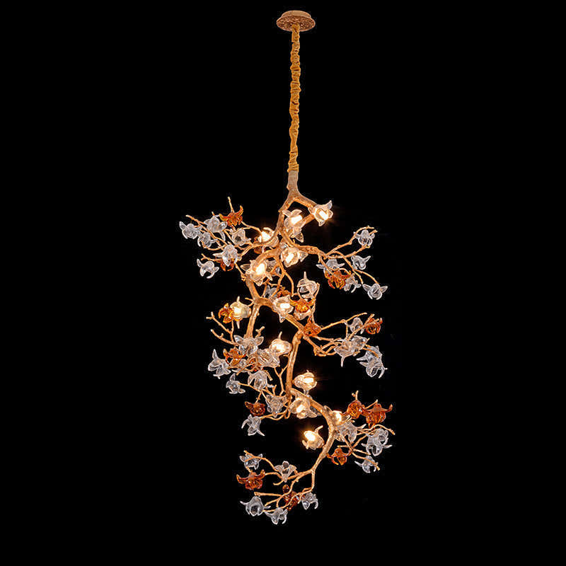 Blossom Breeze Handcrafted Blown Glass Flowers Chandelier