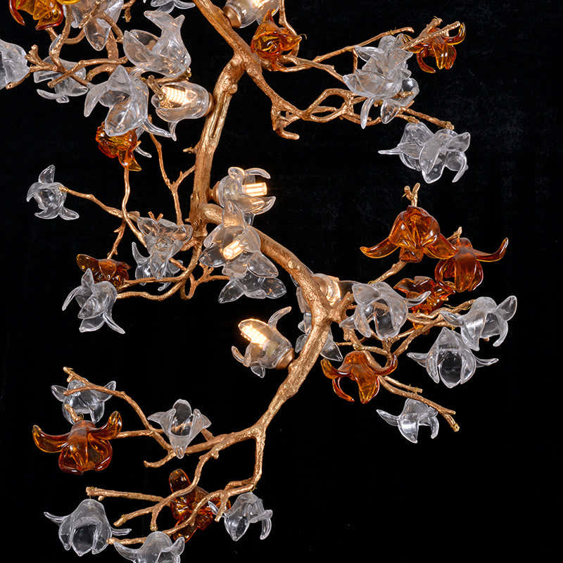 Blossom Breeze Handcrafted Blown Glass Flowers Chandelier