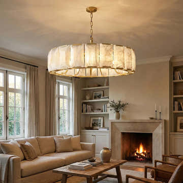 Round Alabaster Calcite Chandelier