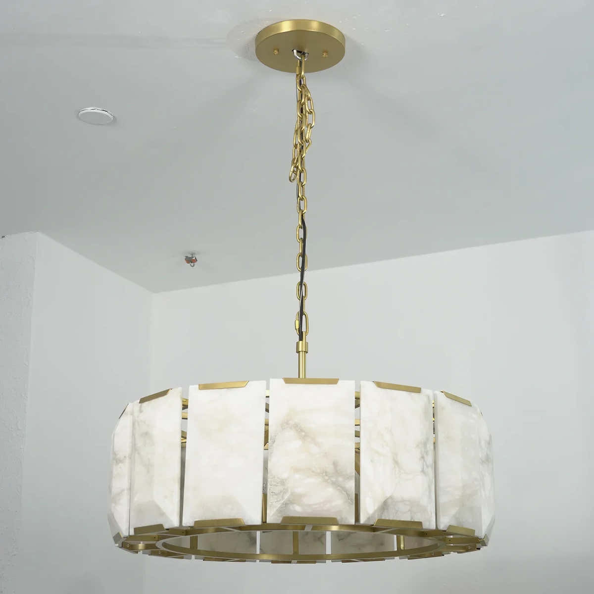 Round Alabaster Calcite Chandelier