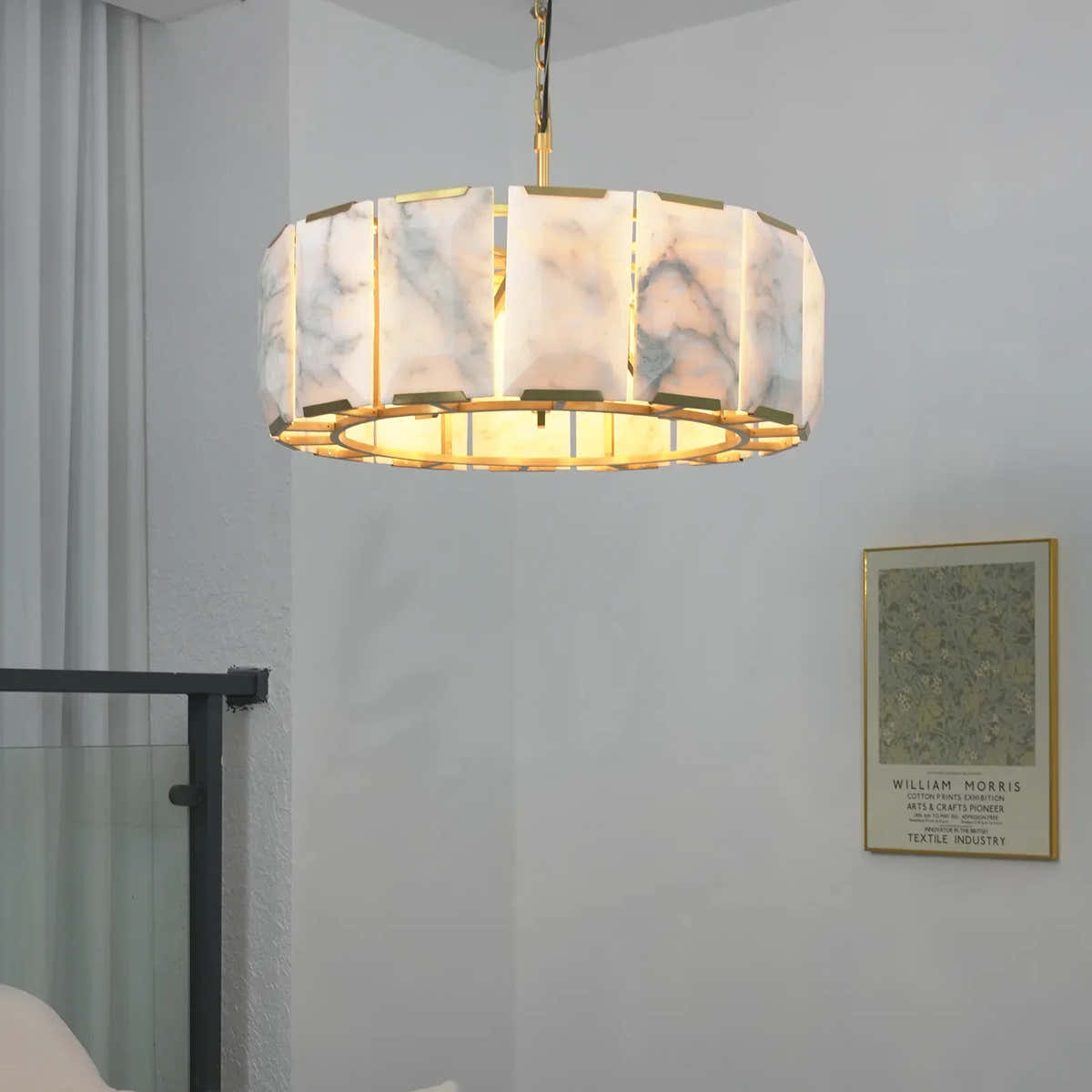 Round Alabaster Calcite Chandelier