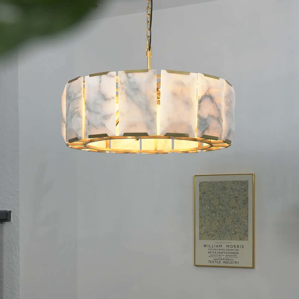 Round Alabaster Calcite Chandelier